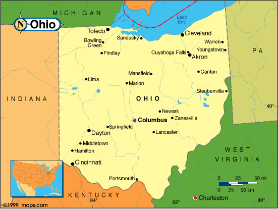 landkreise karte von ohio