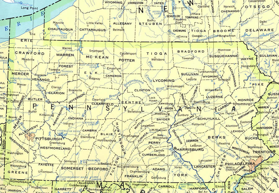 pennsylvania politcal karte