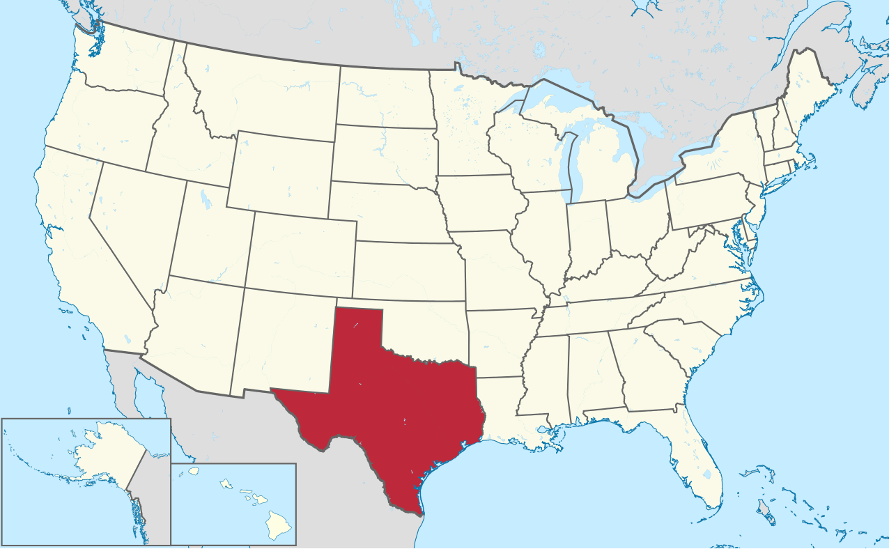 wo ist texas im vereinigte staats karte