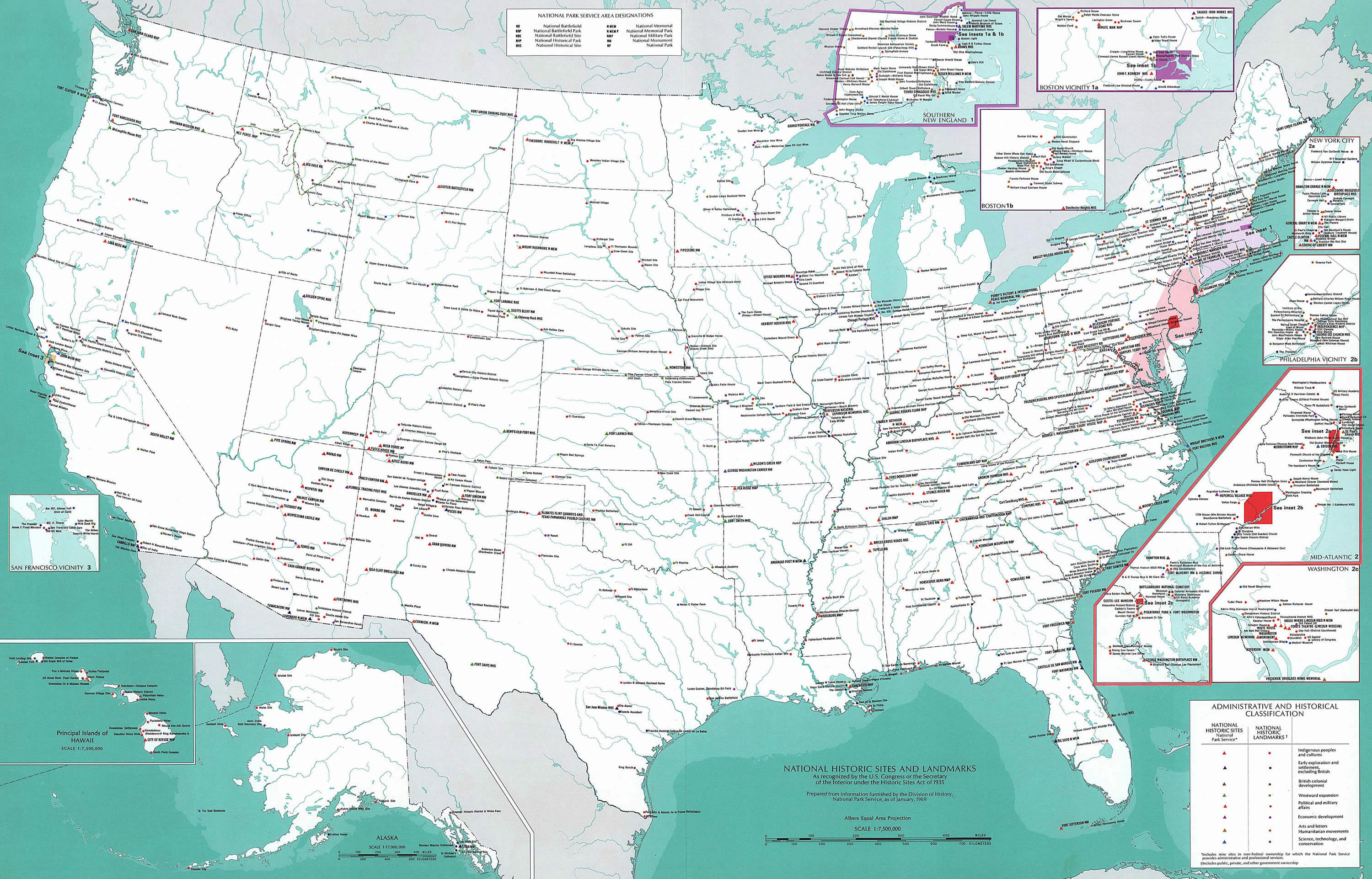 Vereinigte Staaten historisch sites karte