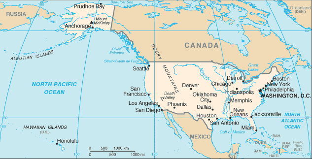 Vereinigte Staaten von amerika karte