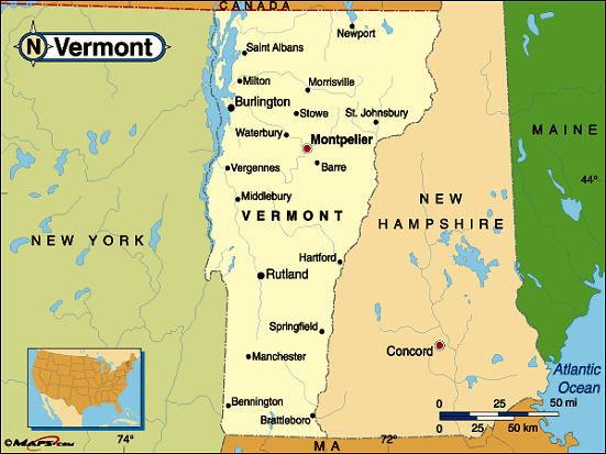 Vermont karte