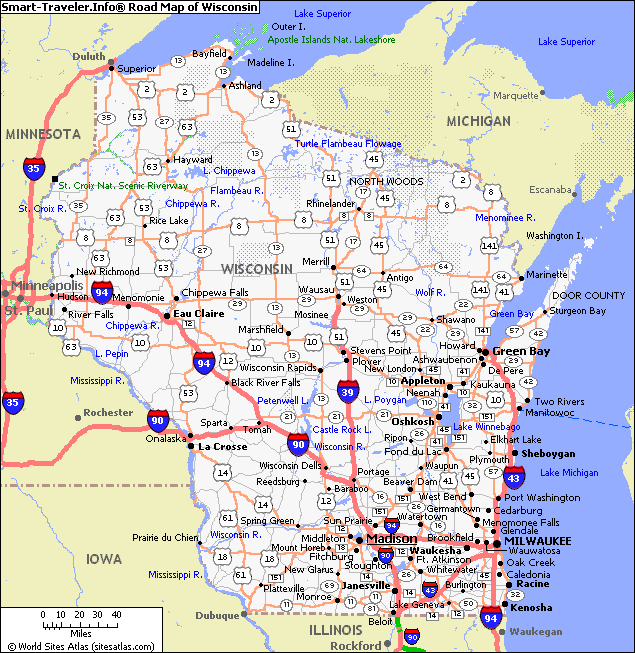 strase karte von wisconsin