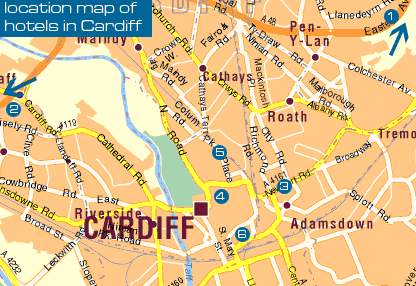 bezirke karte von Cardiff