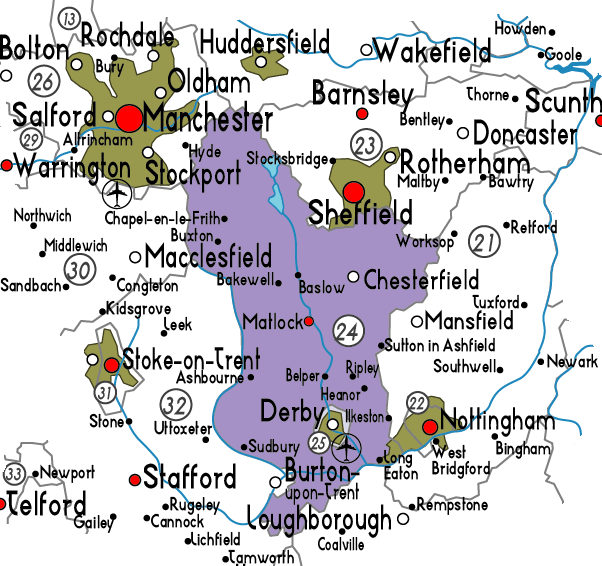 provinzen karte von Derby