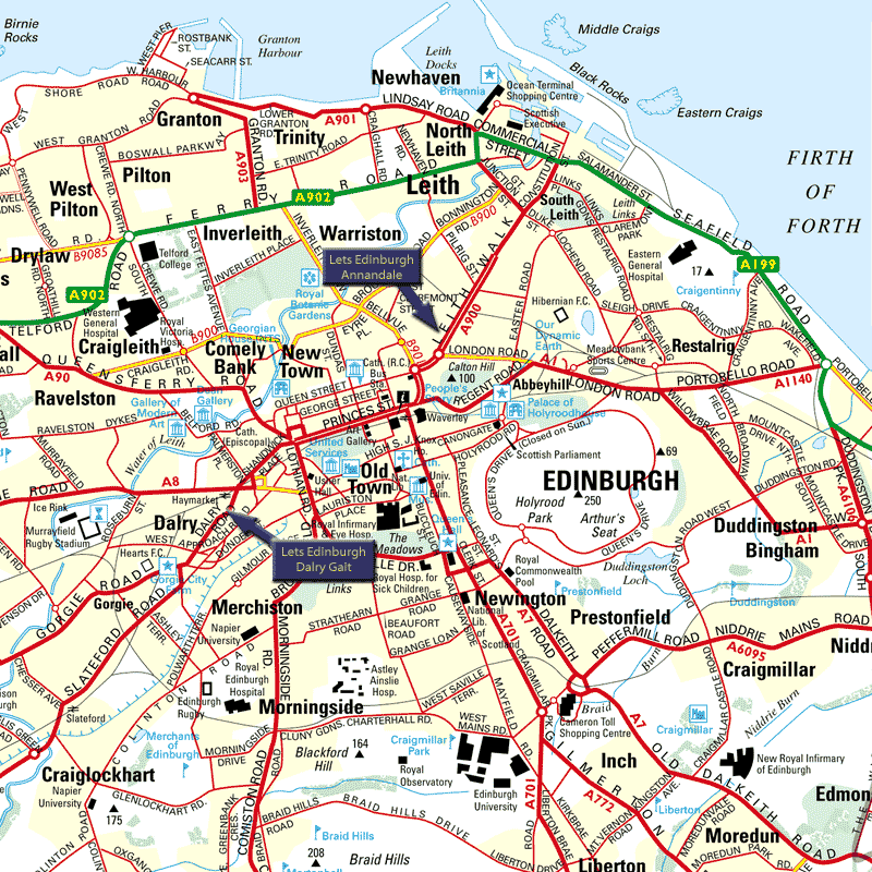 Edinburgh karte