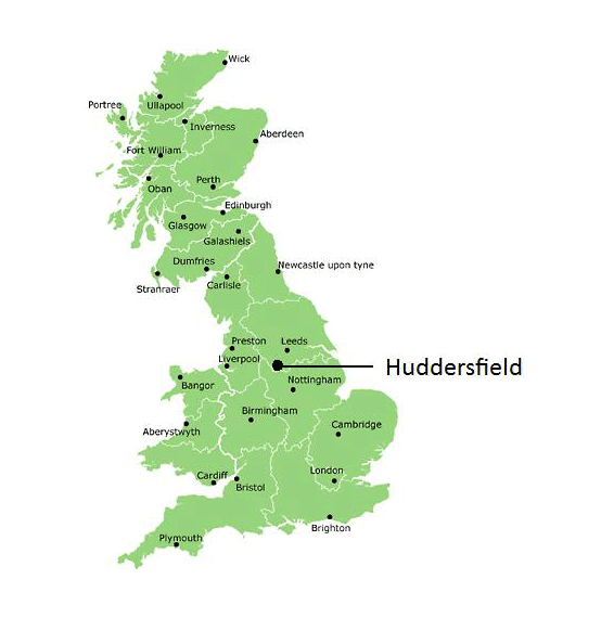 Huddersfield karte uk