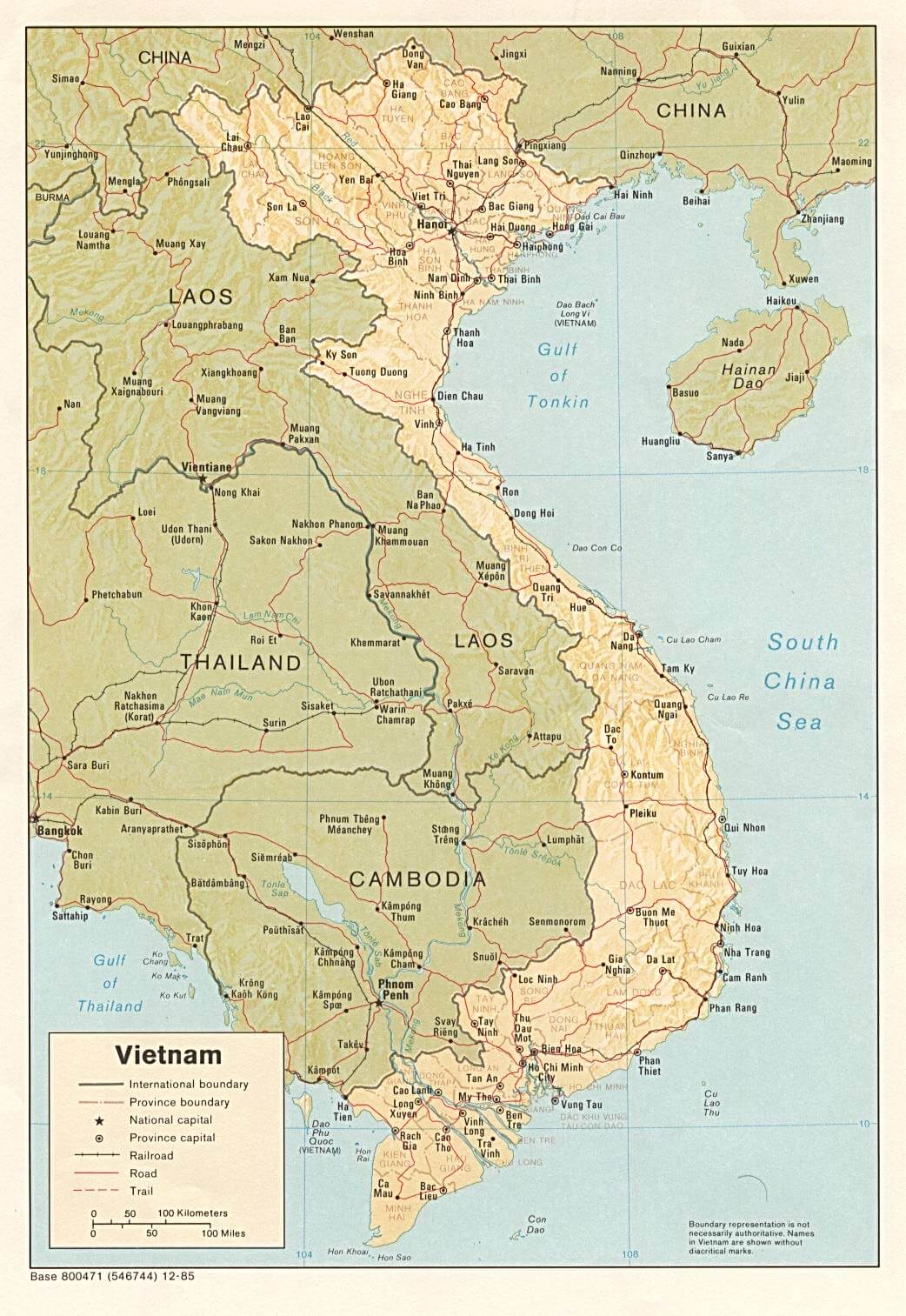 physikalisch karte von vietnam
