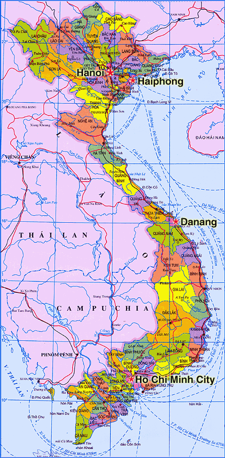 politisch karte von vietnam