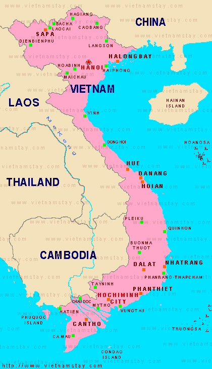 vietnam politisch karte