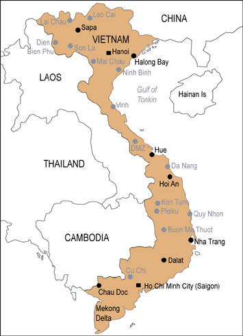 vietnam karte grenzen