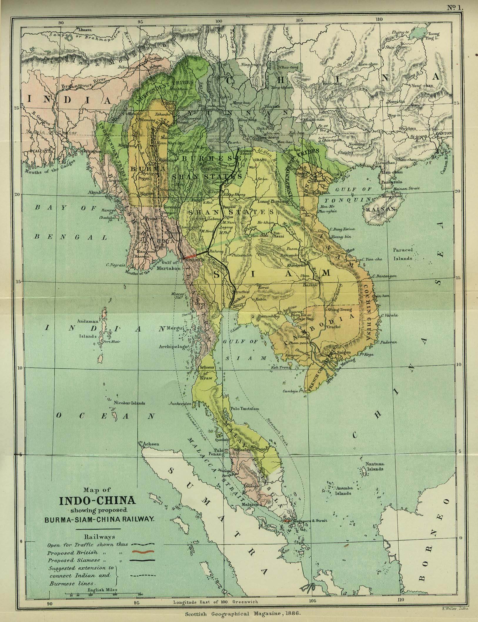 vietnam karte indo china 1886