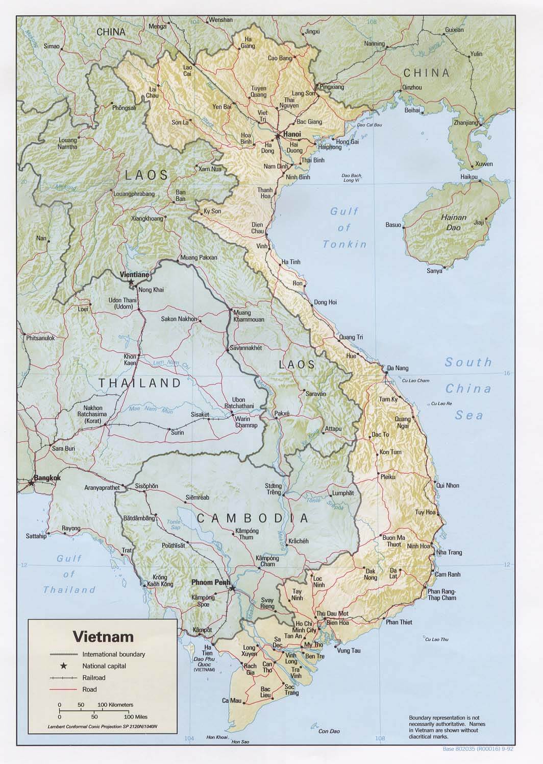 vietnam physikalisch karte