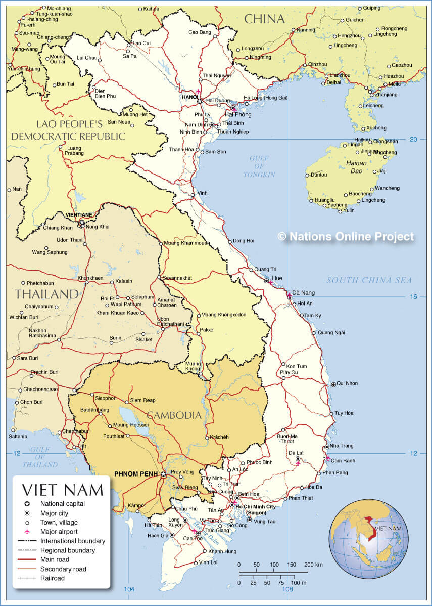vietnam politisch karte