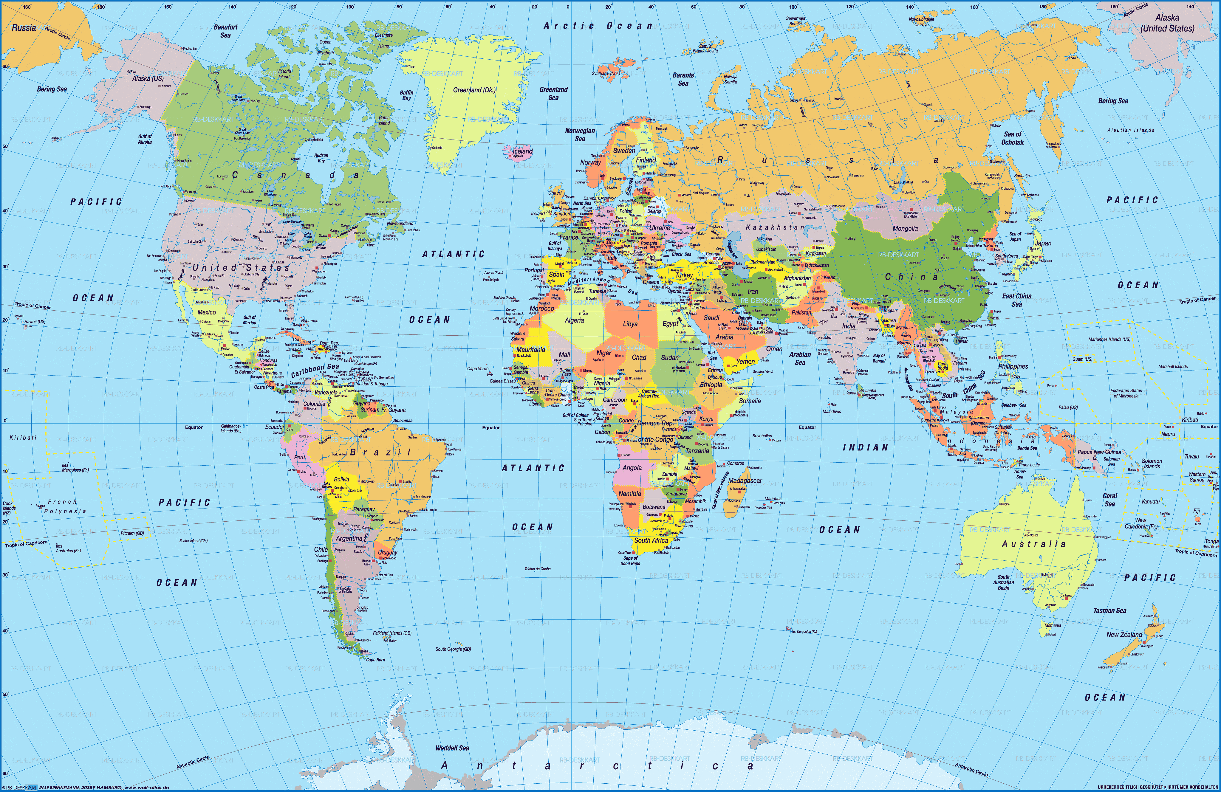 Englisch Welt Politisch Karte 