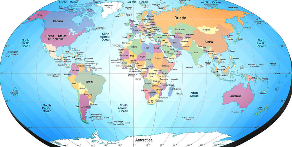 Karte der Welt