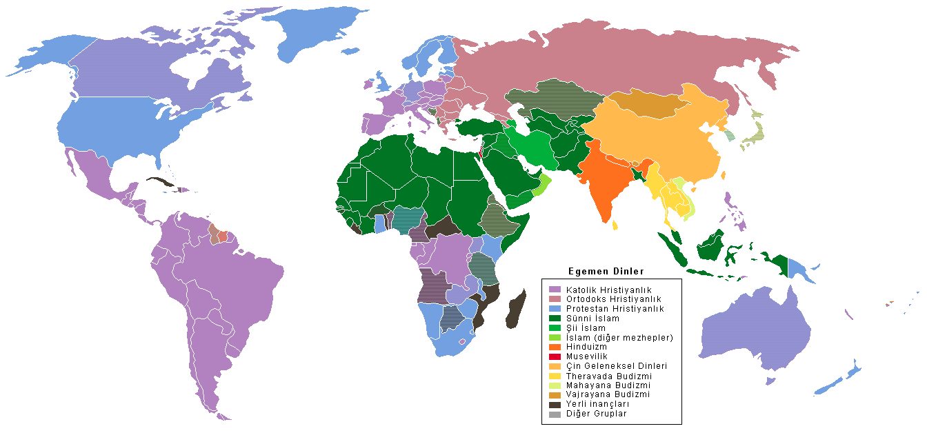 Karte der Welt Religionen
