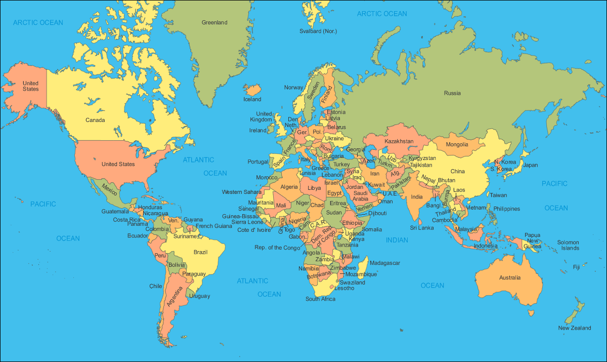 Politic Karte der Welt