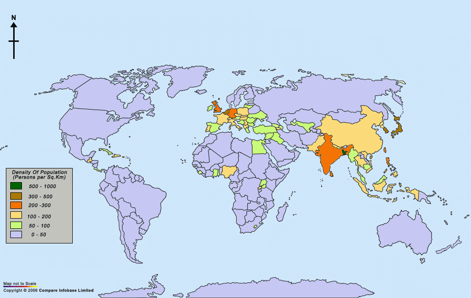 Welt bevolkerung dichte karte