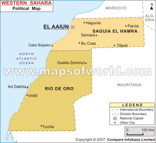 westsahara politisch karte