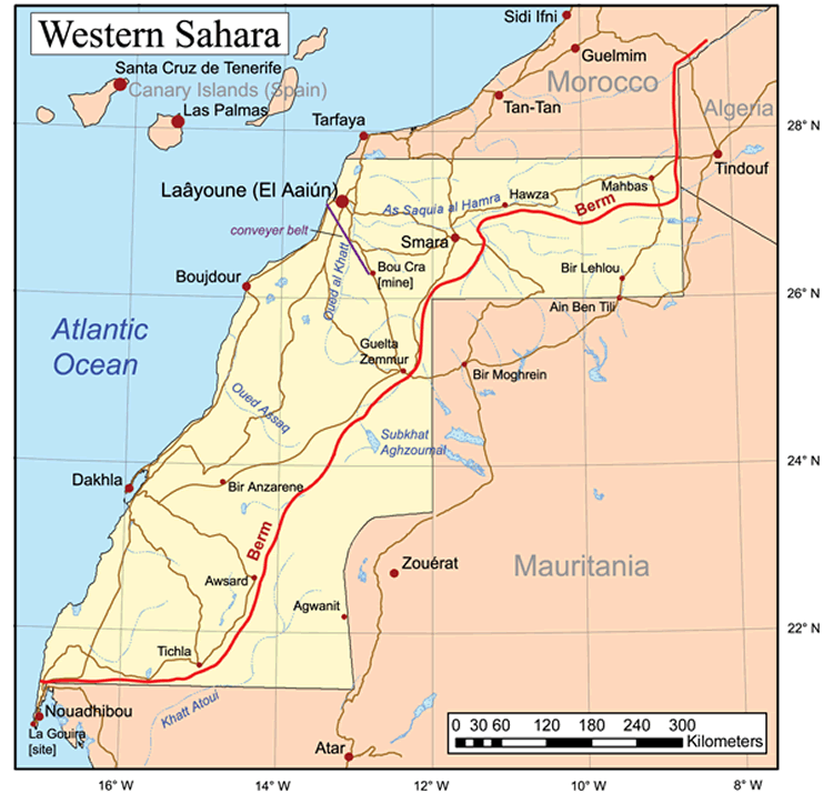 westsahara stadte karte