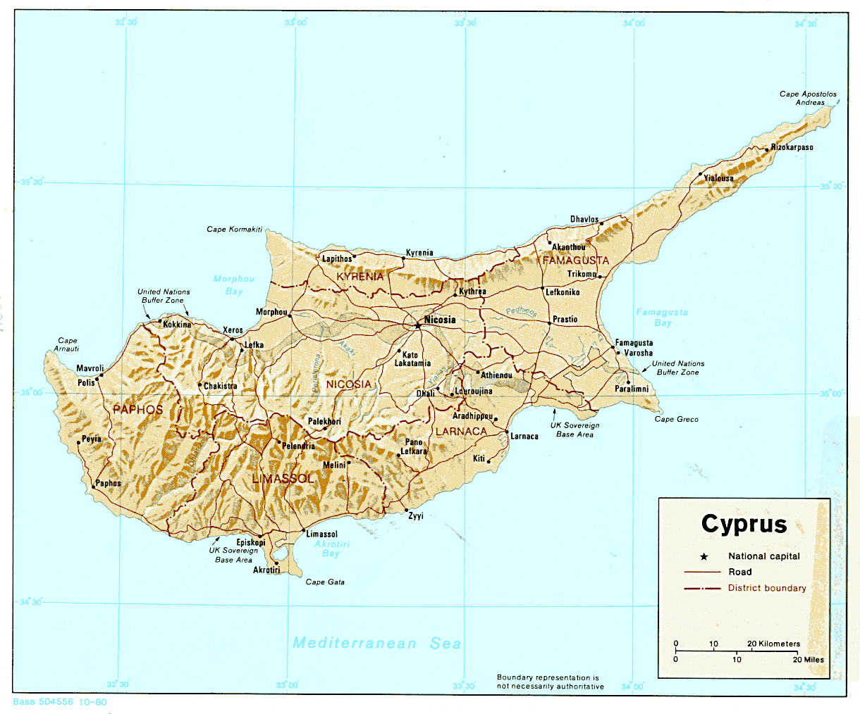 physikalisch karte zypern
